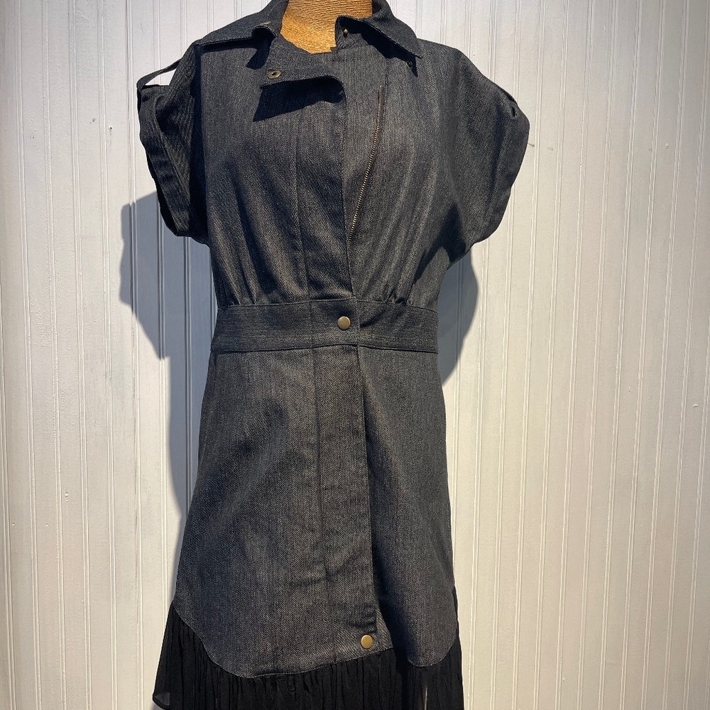 Dark Denim Ruffle Dress